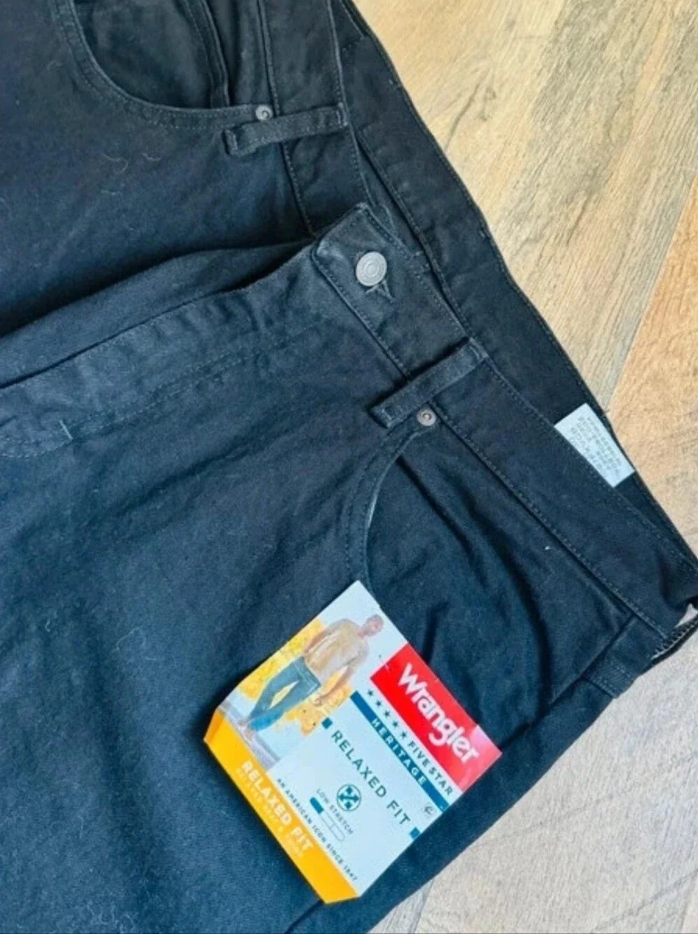 NWT Wrangler Five Star Heritage Relaxed Fit Black Jeans Men's 34x30